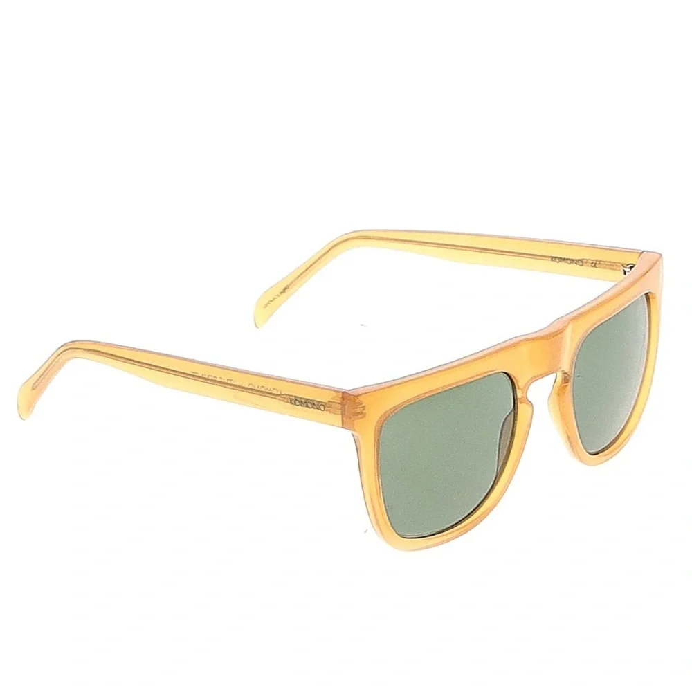 KOMONO Bennet Amber Sunglasses NEW tan gold shield UV400 - Picture 2 of 13